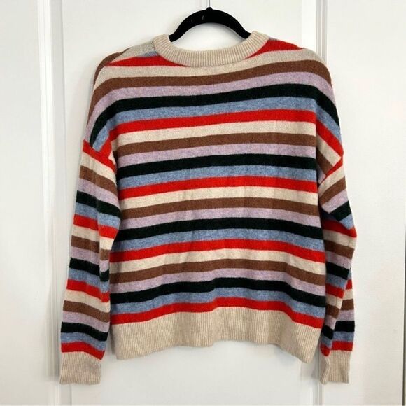 Madewell Stripe Wool Alpaca Crewneck Sweatshirt Small - Picture 3 of 12